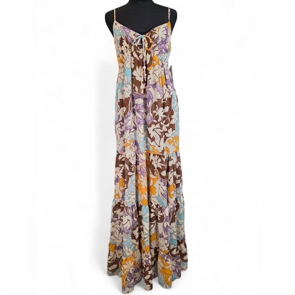 NWT SO Goods for Life Tiered Floral Boho Maxi Dress Size Large Juniors